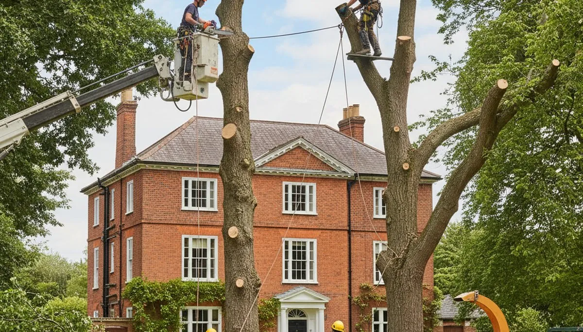 Tree service crew in Aurora, IL providing professional tree trimming and removal services