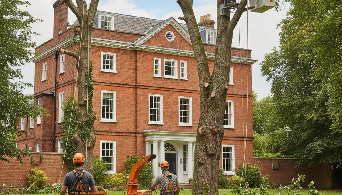 Tree service crew in Aurora, IL providing professional tree trimming and removal services