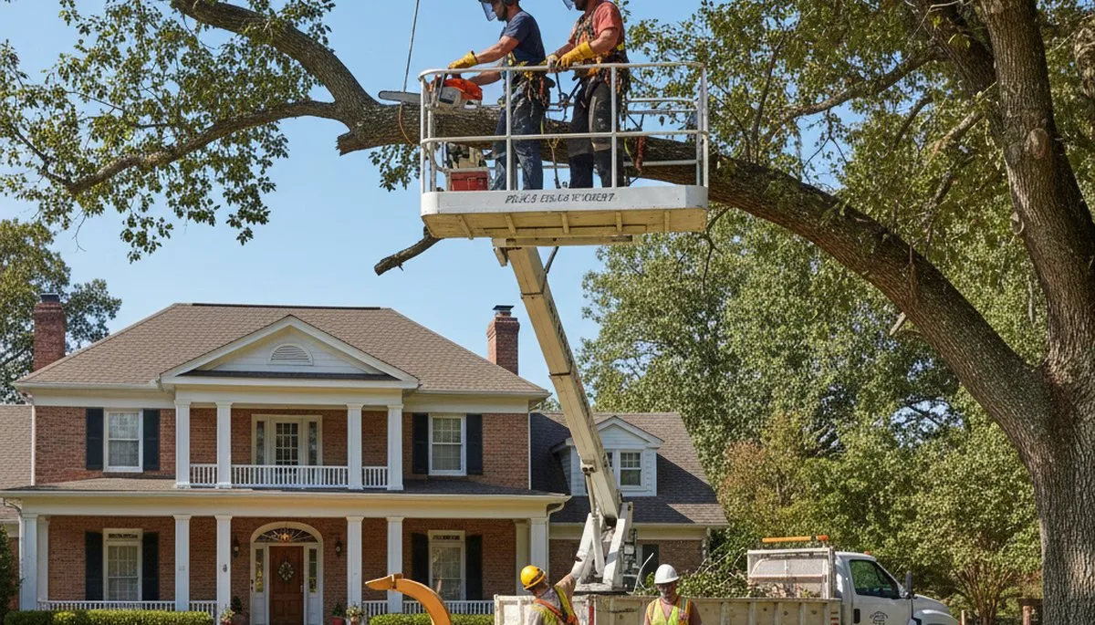 Tree service crew in Aurora, IL providing professional tree care and removal services
