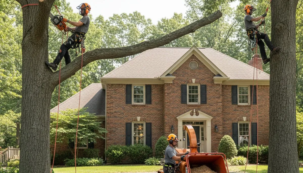 Tree service crew in Aurora, IL providing professional tree care and removal services
